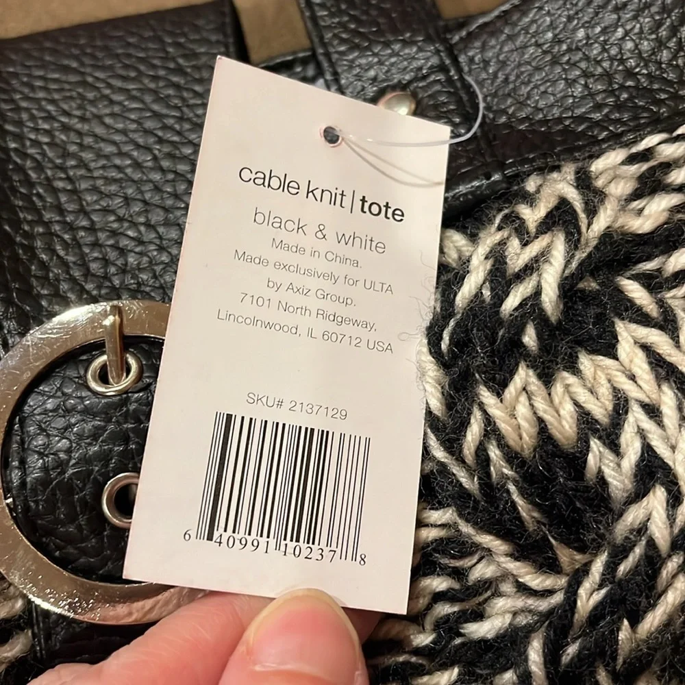 Ulta cable knit tote NWT